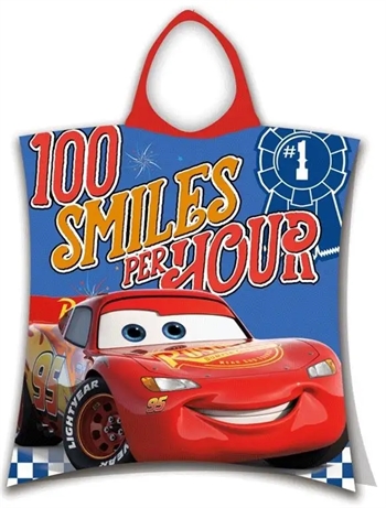 Badeponcho - Børnehåndklæde - Cars number 1 - 50x115 cm - 100% Bomuld
